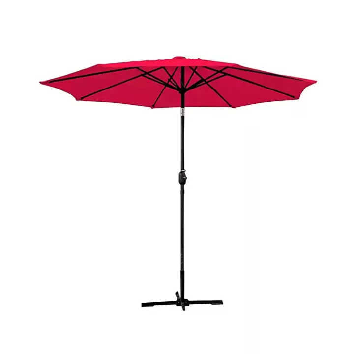 Shop 9 ft. Hand Crank Tilt Umbrella Outdoor Accent Furniture