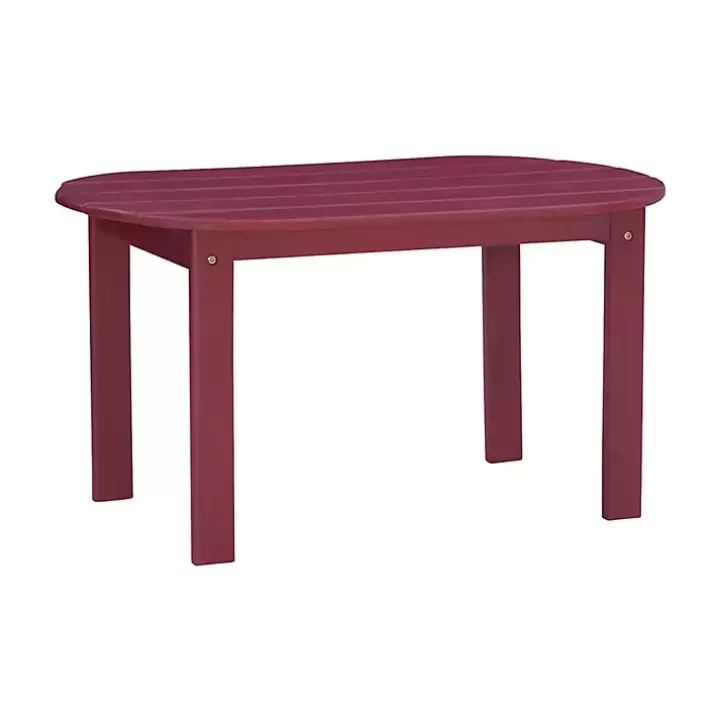 Store Acacia Wood Oval Adirondack Coffee Table Outdoor Tables