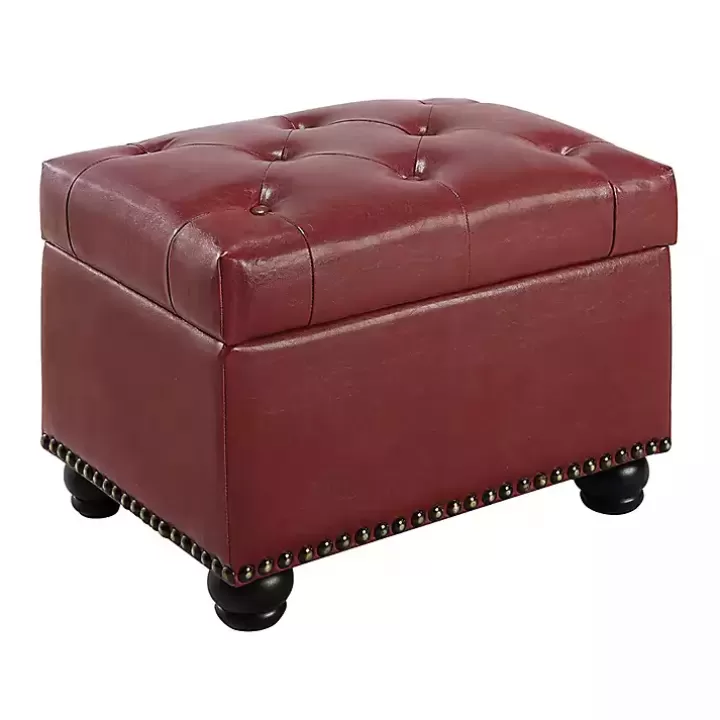 Cheap Faux Leather Jessy Storage Ottoman Benches & Ottomans