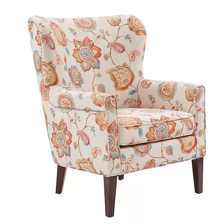 New Red Floral Colette Accent Chair Accent Chairs