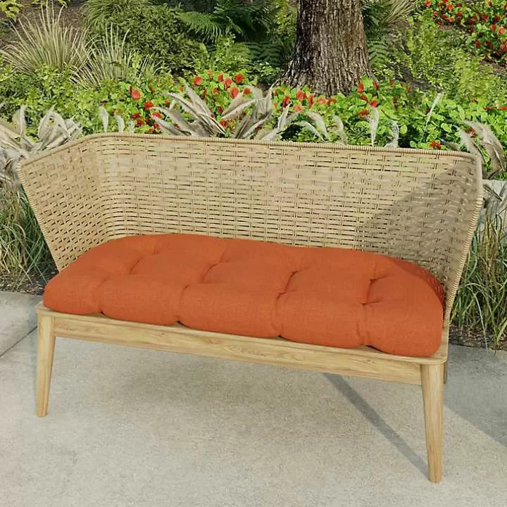 Online French Edge Outdoor Wicker Settee Cushion Outdoor Cushions & Pillows