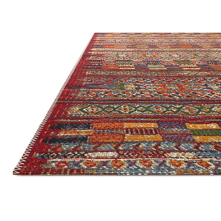 Outlet Red Multicolor Southwestern Outdoor Area Rug, 7x11 Outdoor Rugs