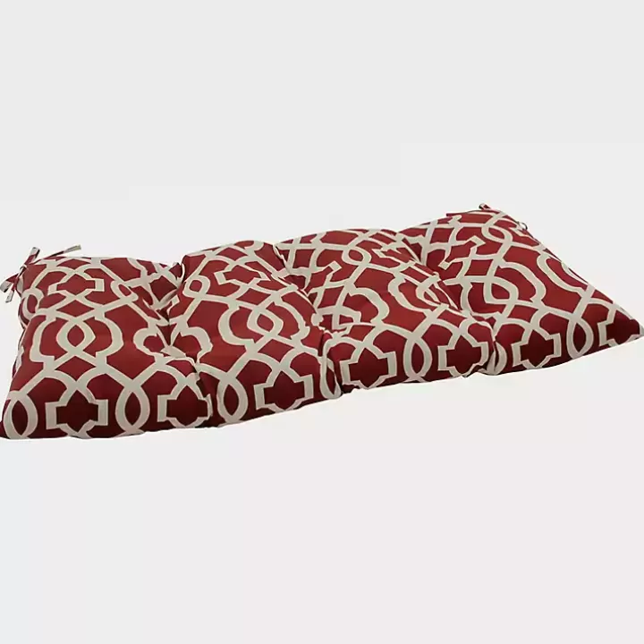 Sale Red New Geometric Outdoor Bench Cushion Outdoor Cushions & Pillows