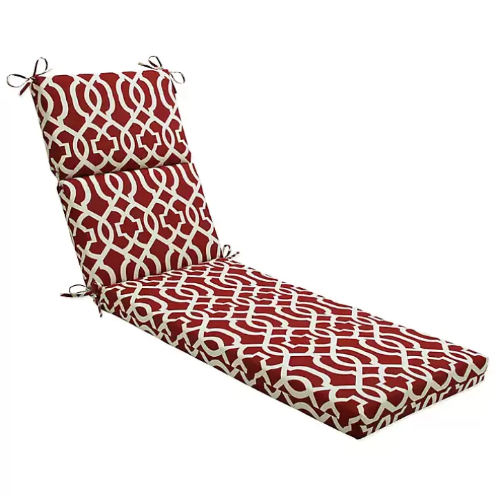 Outlet Red New Geometric Outdoor Chaise Cushion Outdoor Cushions & Pillows