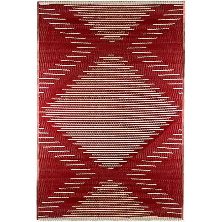 Outlet Red Primitive Arrow Outdoor Area Rug, 4x6 Outdoor Rugs