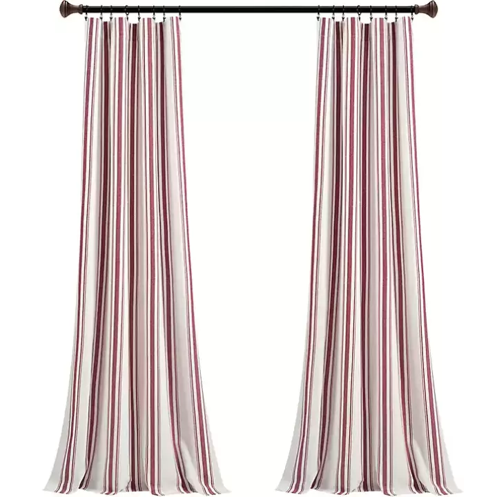 Hot Stripe Farmhouse Curtain Panel Set, 95 in. Curtains & Drapes