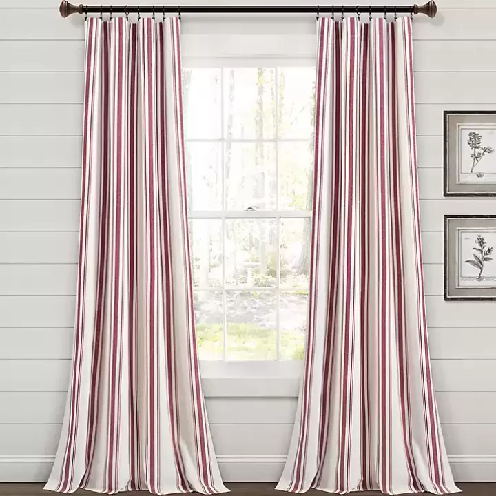 Hot Stripe Farmhouse Curtain Panel Set, 95 in. Curtains & Drapes