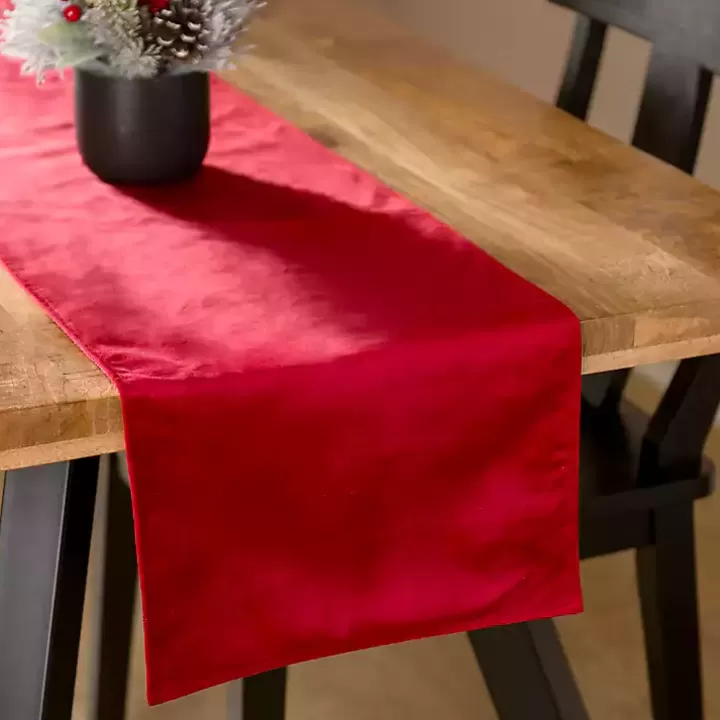 Discount Velvet Christmas Table Runner, 90 in. Table Linens