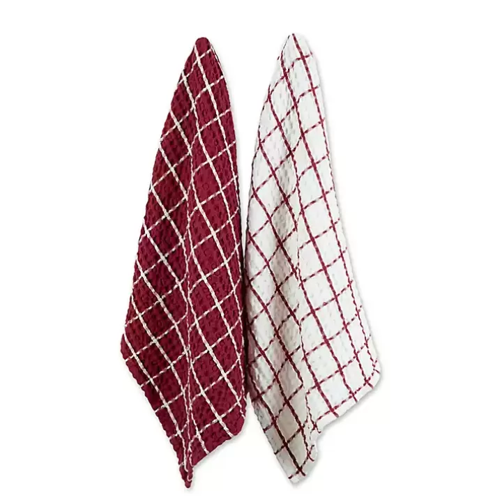 Discount Windowpane Oversized Dish Towels, Set of 2 Kitchen Accessories