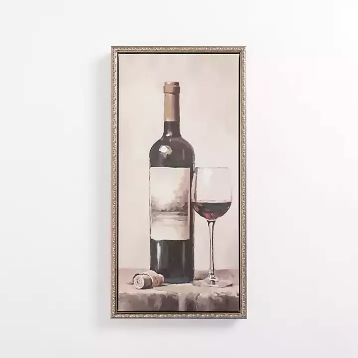 New Red Wine Vintage Framed Canvas Art Print Canvas Art