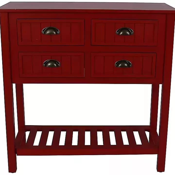 Clearance Wood 4-Drawer Console Table Console Tables