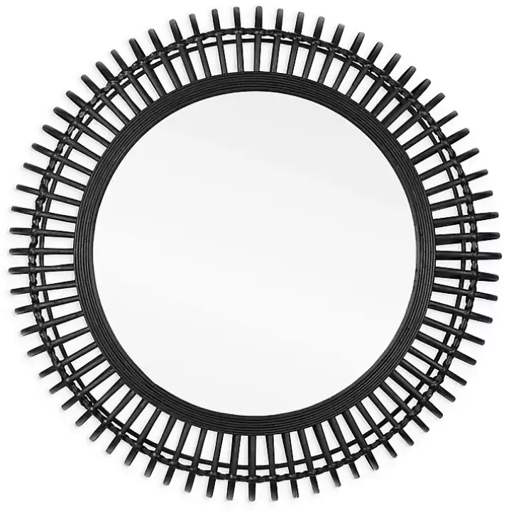 Outlet Reina Black Bamboo Wall Mirror Decorative Mirrors