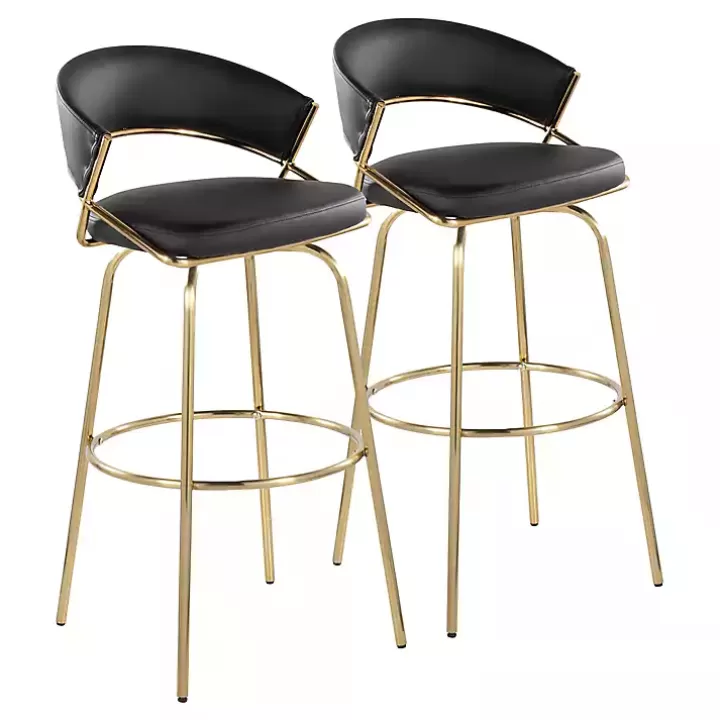 Sale Remy & Gold Swivel Bar Stools, Set of 2 Bar Stools & Counter Height Stools