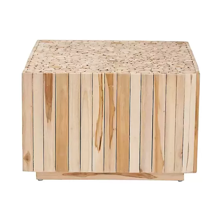 Sale Repurposed Wood Logs Square Coffee Table Coffee Tables