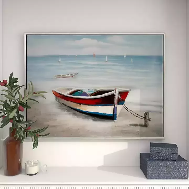 Online Resting Rowboat Framed Canvas Art Print Framed Art