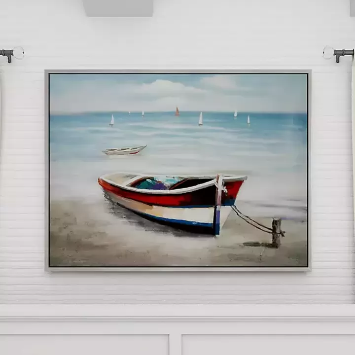 Online Resting Rowboat Framed Canvas Art Print Framed Art