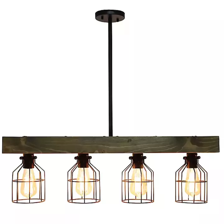 Hot Restored Wood 4-Light Pendant Light Chandeliers & Pendant Lighting