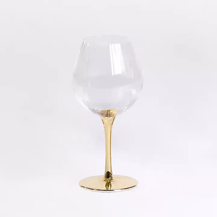 New Ripple Gold Base Goblet Wine Glass Glassware & Drinkware