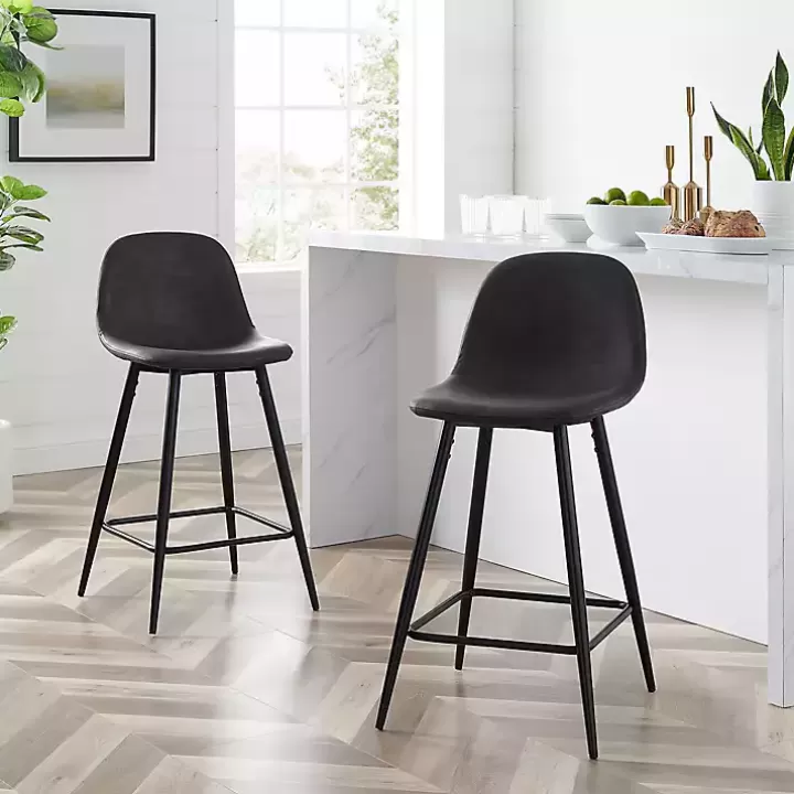 Best Sale Rorke Faux Leather Counter Stools, Set of 2 Bar Stools & Counter Height Stools