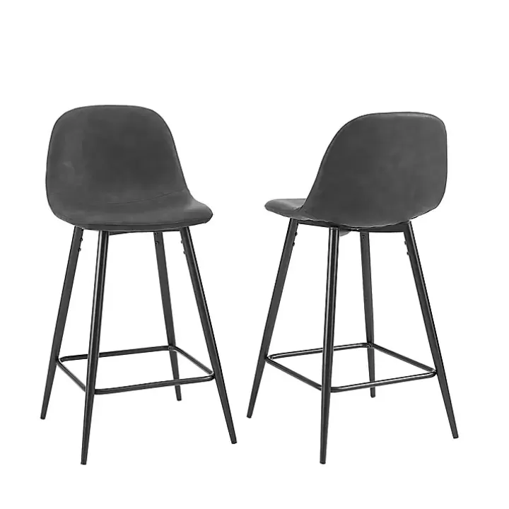 Best Sale Rorke Faux Leather Counter Stools, Set of 2 Bar Stools & Counter Height Stools