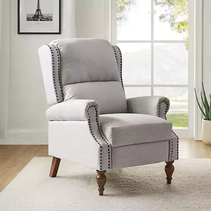 Discount Rosalie Oatmeal Upholstered Manual Recliner Accent Chairs