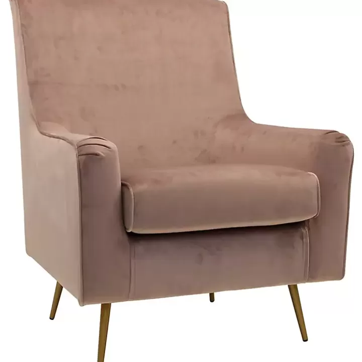 Discount Rose Velvet Lana Accent Chair Accent Chairs