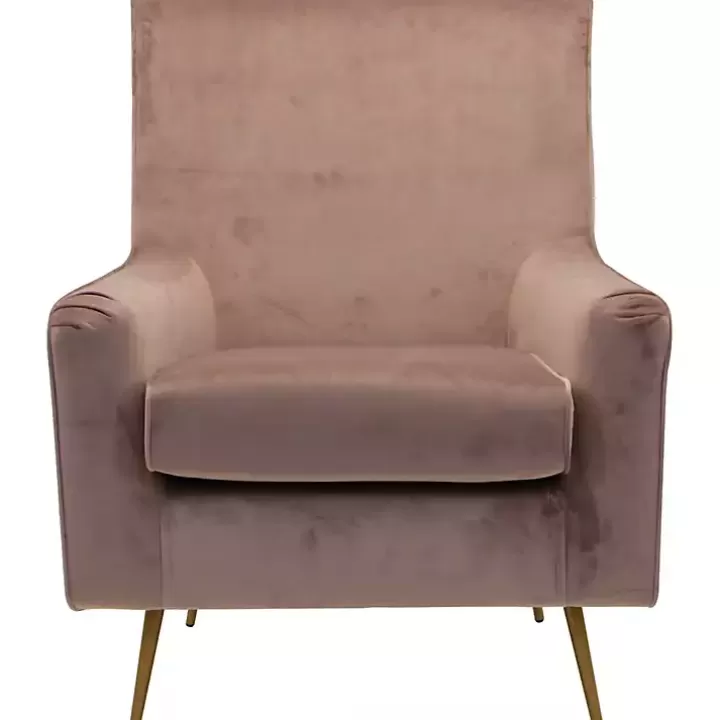 Discount Rose Velvet Lana Accent Chair Accent Chairs