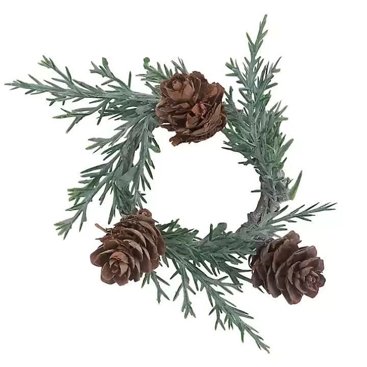 Hot Rosemary Pinecone Wreath Napkin Rings, Set of 4 Table Linens