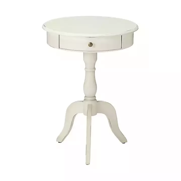 Sale Round Antique Pedestal Accent Table Accent & End Tables