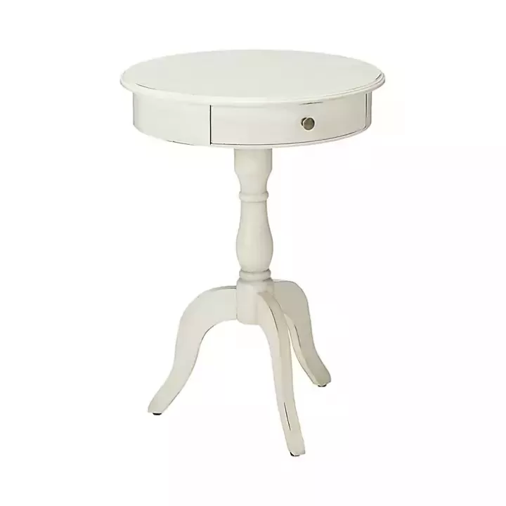 Sale Round Antique Pedestal Accent Table Accent & End Tables