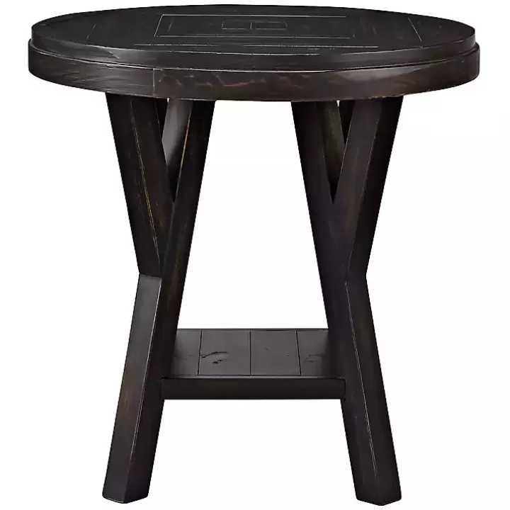 Store Round Wood Flared Base Side Table Accent & End Tables