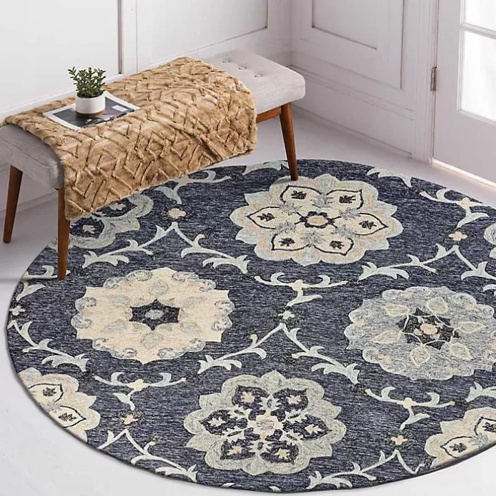 Best Round Geometric Floral Area Rug, 4x4 Area Rugs