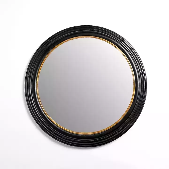 Outlet Round Bodiford Black and Gold Wall Mirror Decorative Mirrors