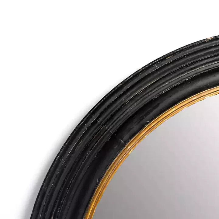 Outlet Round Bodiford Black and Gold Wall Mirror Decorative Mirrors