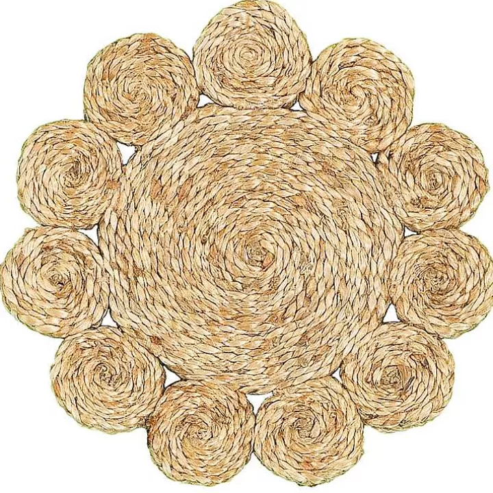 Fashion Round Braided Natural Jute Placemats, Set of 2 Table Linens