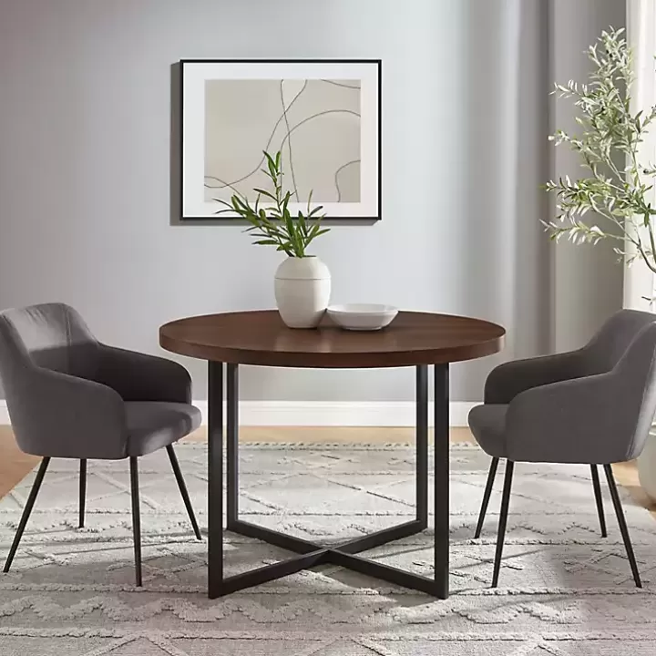 Discount Round and Black X Base Dining Table Dining Tables