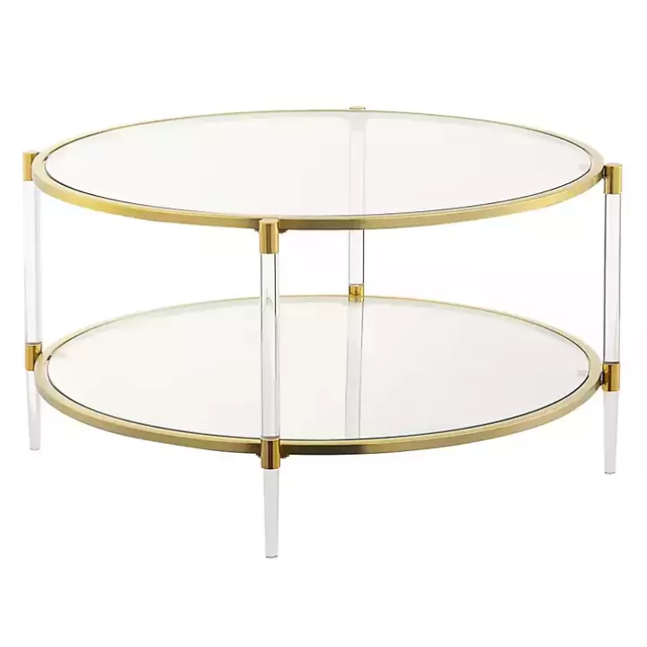 Hot Round Acrylic and Glass Coffee Table Coffee Tables