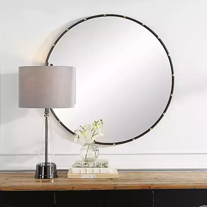 New Round Dark Bronze and Gold Wall Mirror Decorative Mirrors
