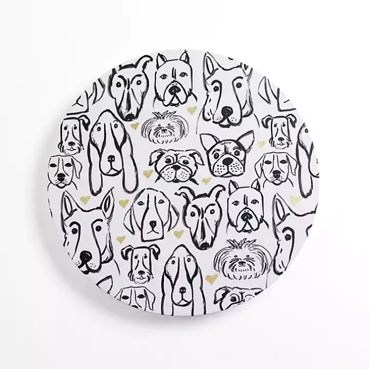 Cheap Round Dog Doodle Canvas Art Print Canvas Art