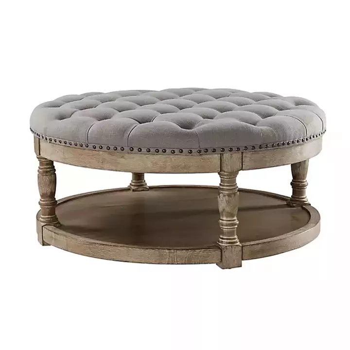 Discount Round Cepheus Tufted Ottoman Benches & Ottomans