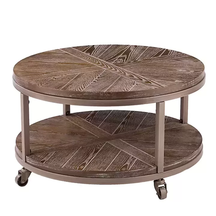 Clearance Round Kona Rolling Coffee Table Coffee Tables