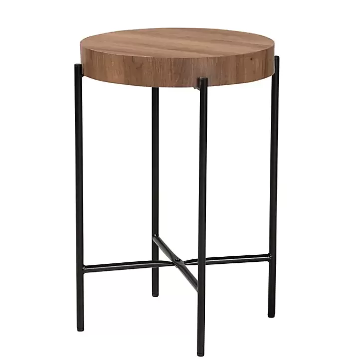 Shop Round Light Wood X Base Accent Table Accent & End Tables