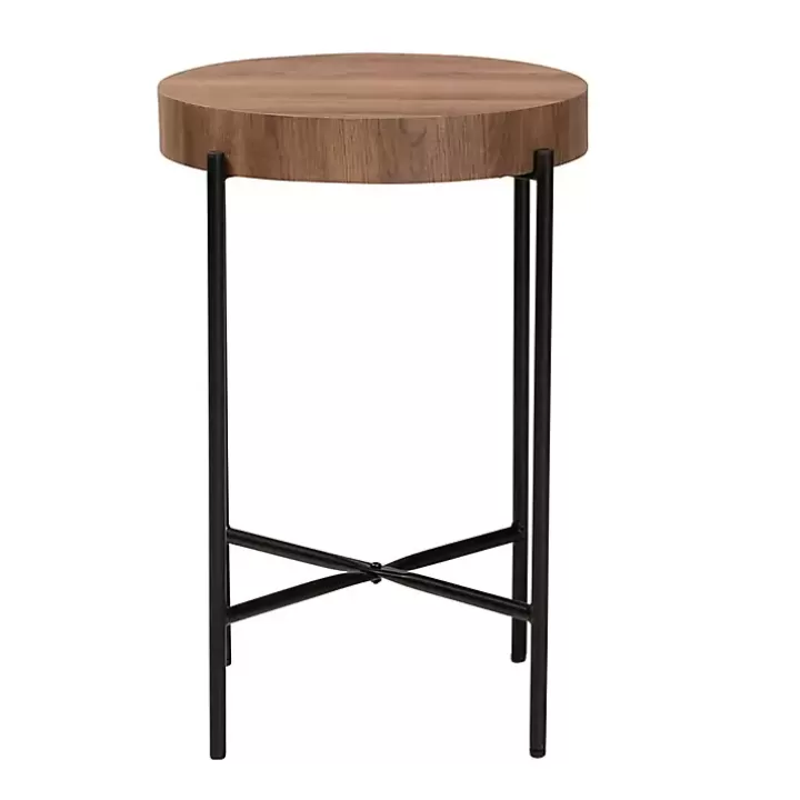 Shop Round Light Wood X Base Accent Table Accent & End Tables