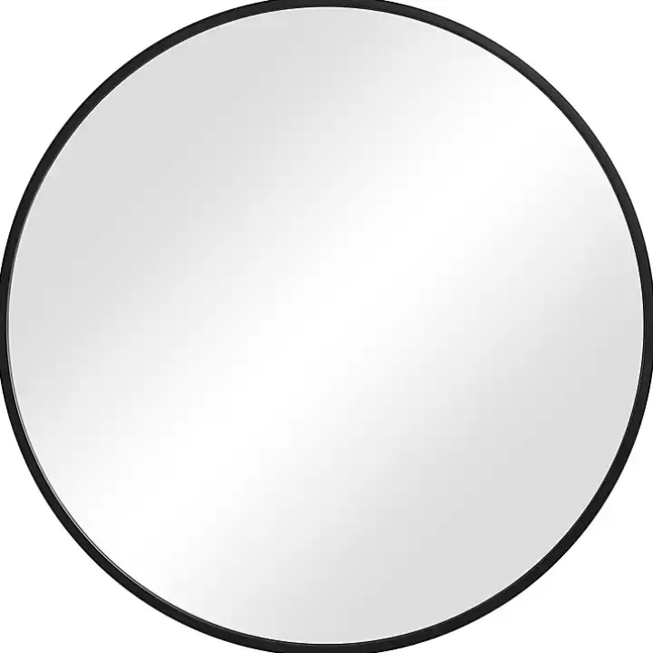 Outlet Round Matte Black Thin Frame Mirror Framed Mirrors
