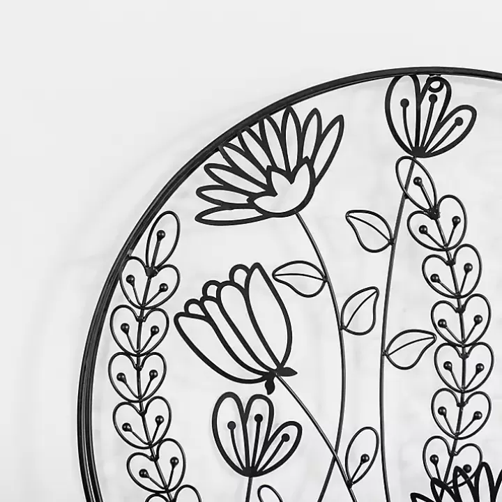 Hot Round Metal Floral Cutout Wall Plaque Wall Plaques