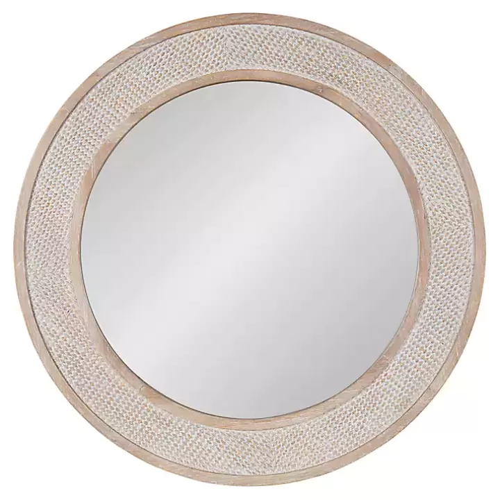 New Round Natural Rattan Wall Mirror Decorative Mirrors