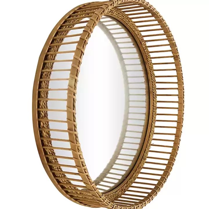 Best Round Seagrass and Bamboo Wall Mirror Decorative Mirrors