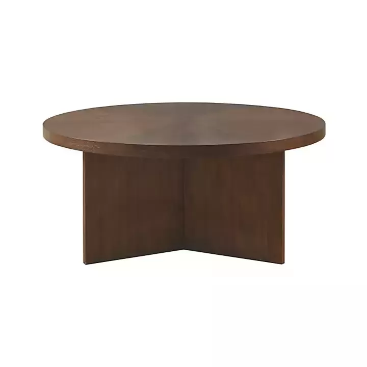 Fashion Round Walnut Wood Starburst Coffee Table Coffee Tables