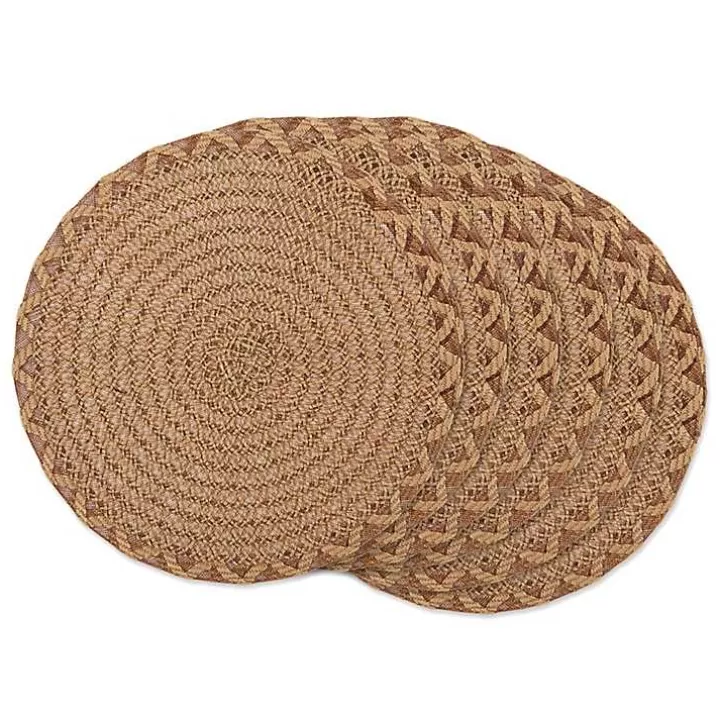 Outlet Round Woven Lattice Placemats, Set of 6 Table Linens