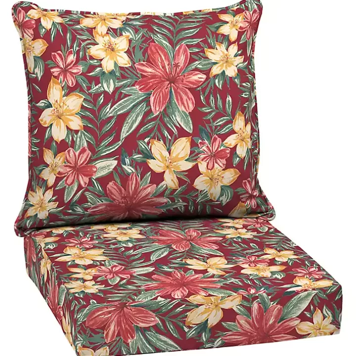 Store Ruby Tropical 2-pc. Outdoor Deep Seat Cushion Outdoor Cushions & Pillows